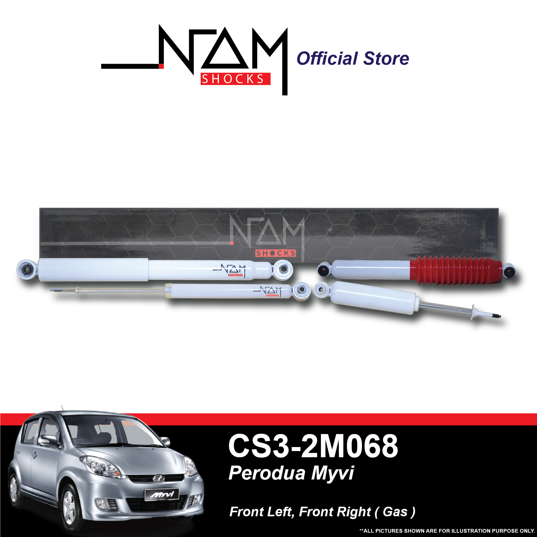 NAM CS3-2M068 Front Right and Left Shock Absorber (Myvi/Myvi Lagi Best)