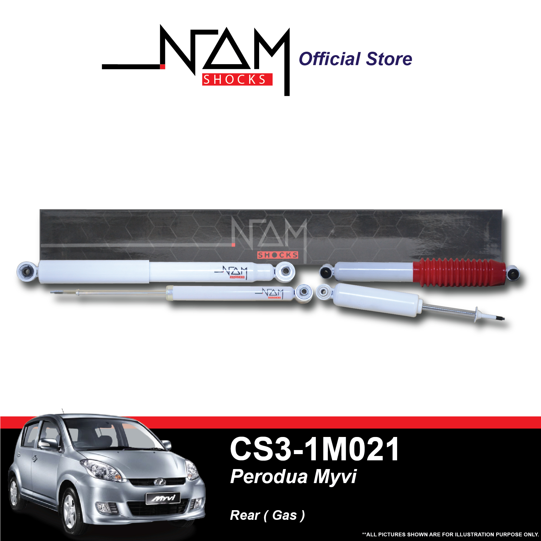 NAM CS3-1M021 Rear Shock Absorber (Myvi/Myvi Lagi Best/Viva)