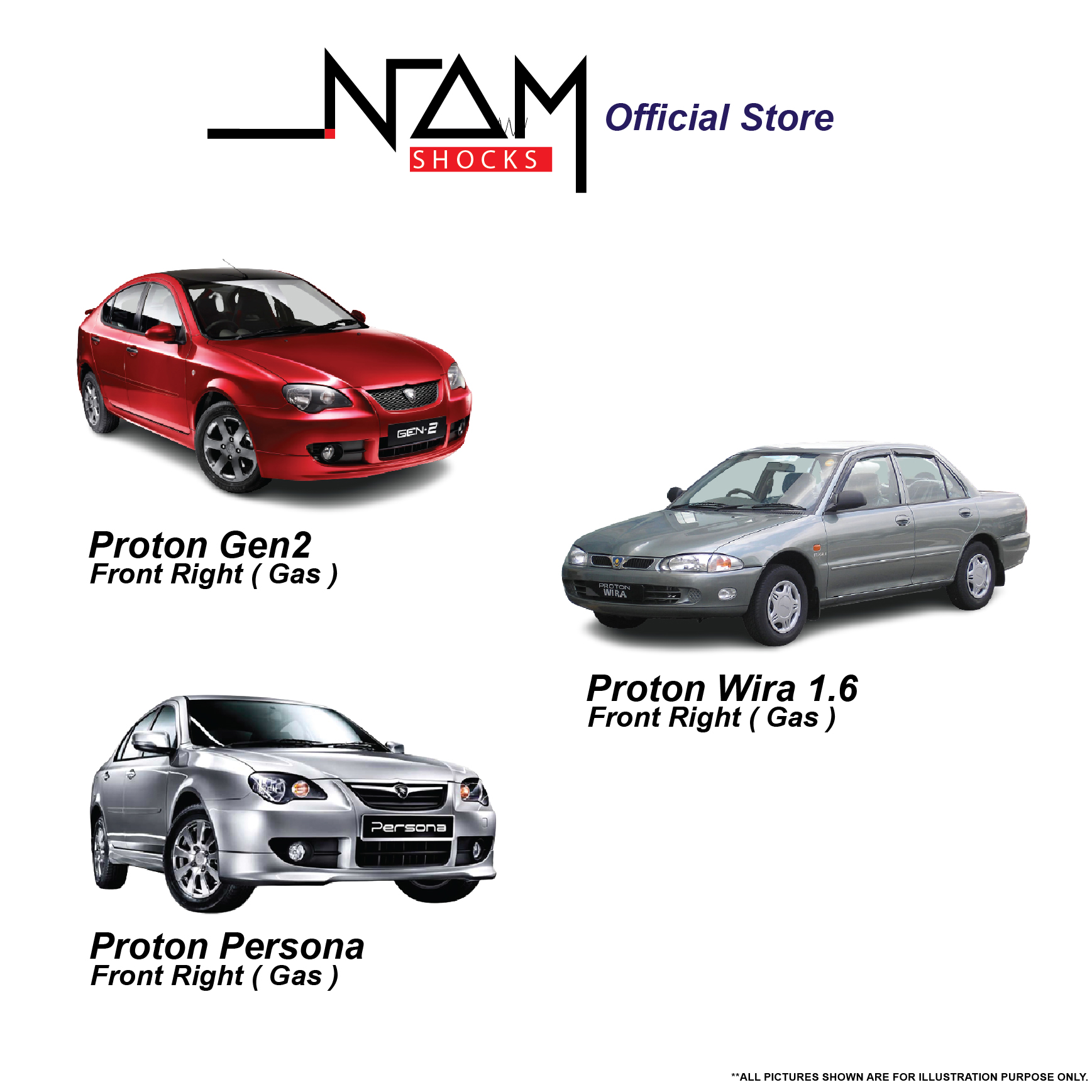 NAM CS3-3M001 Front Right Shock Absorber (WAJA, GEN 2, PERSONA, WIRA 1.6) - Image 3