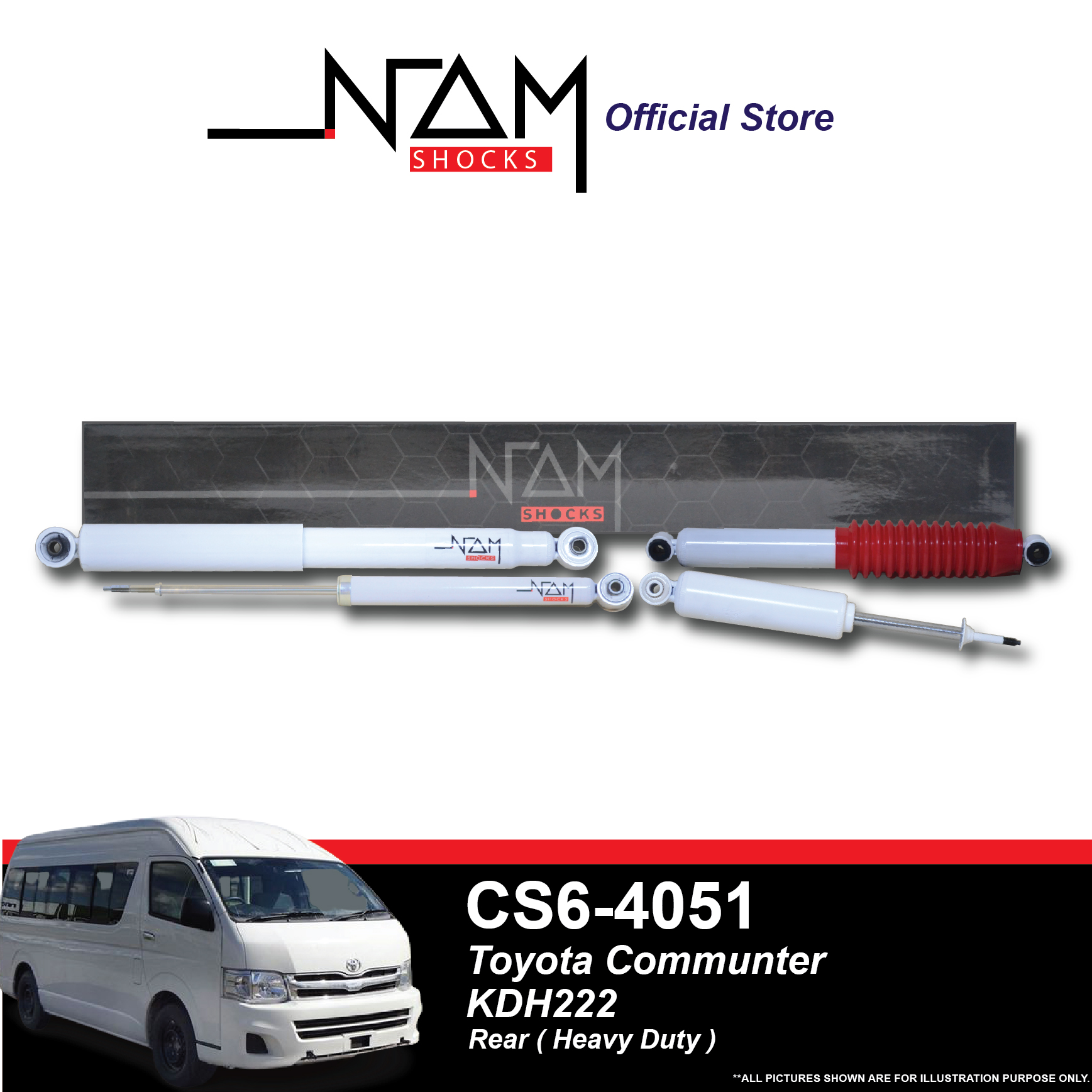 NAM CS6-4051 Rear Right Shock Absorber (COMMUTER KDH222)