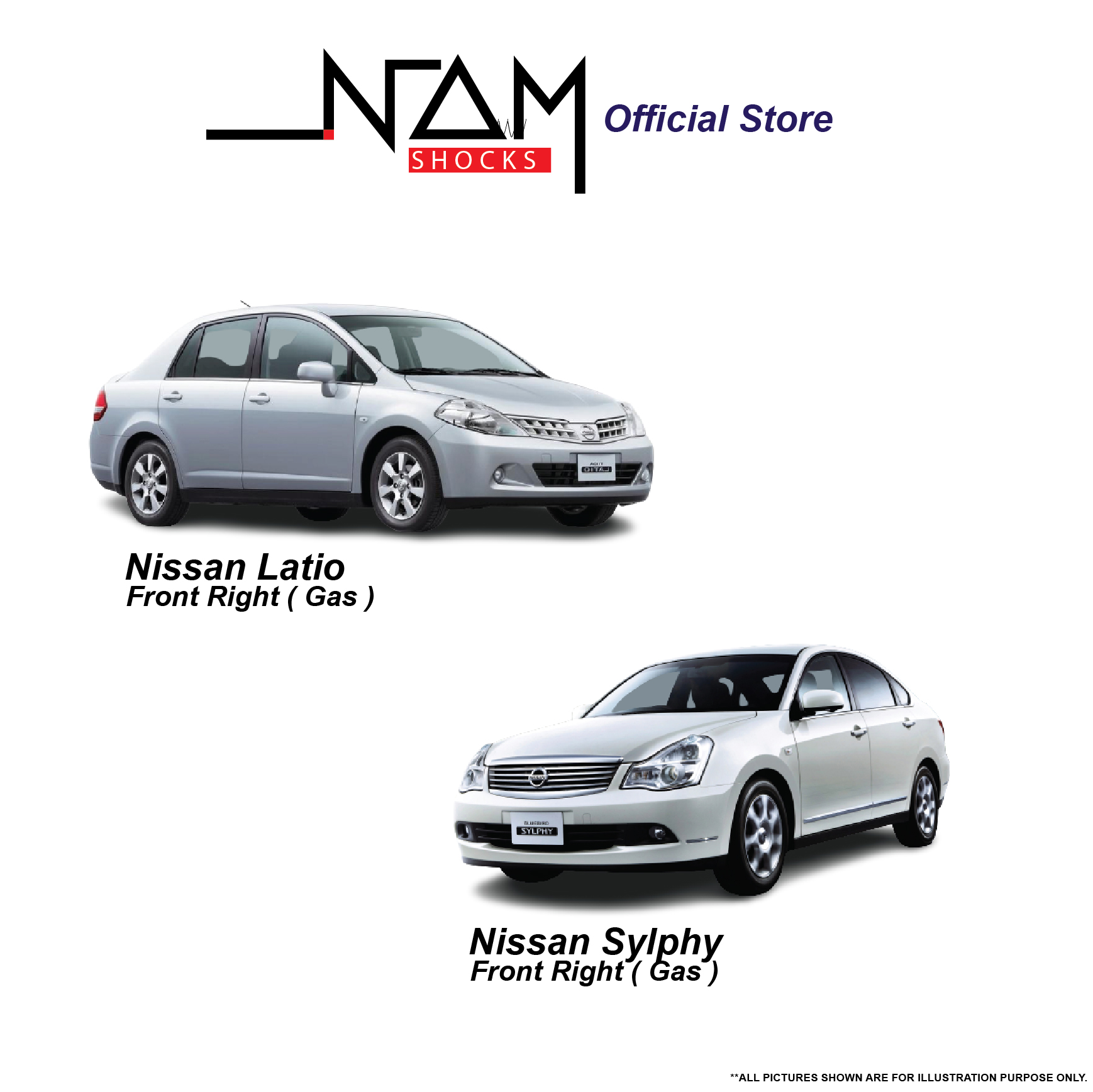 NAM CS3-2M043 Front Right Shock Absorber (G.LIVINA X11J, LATIO, SYLPHY) - Image 3