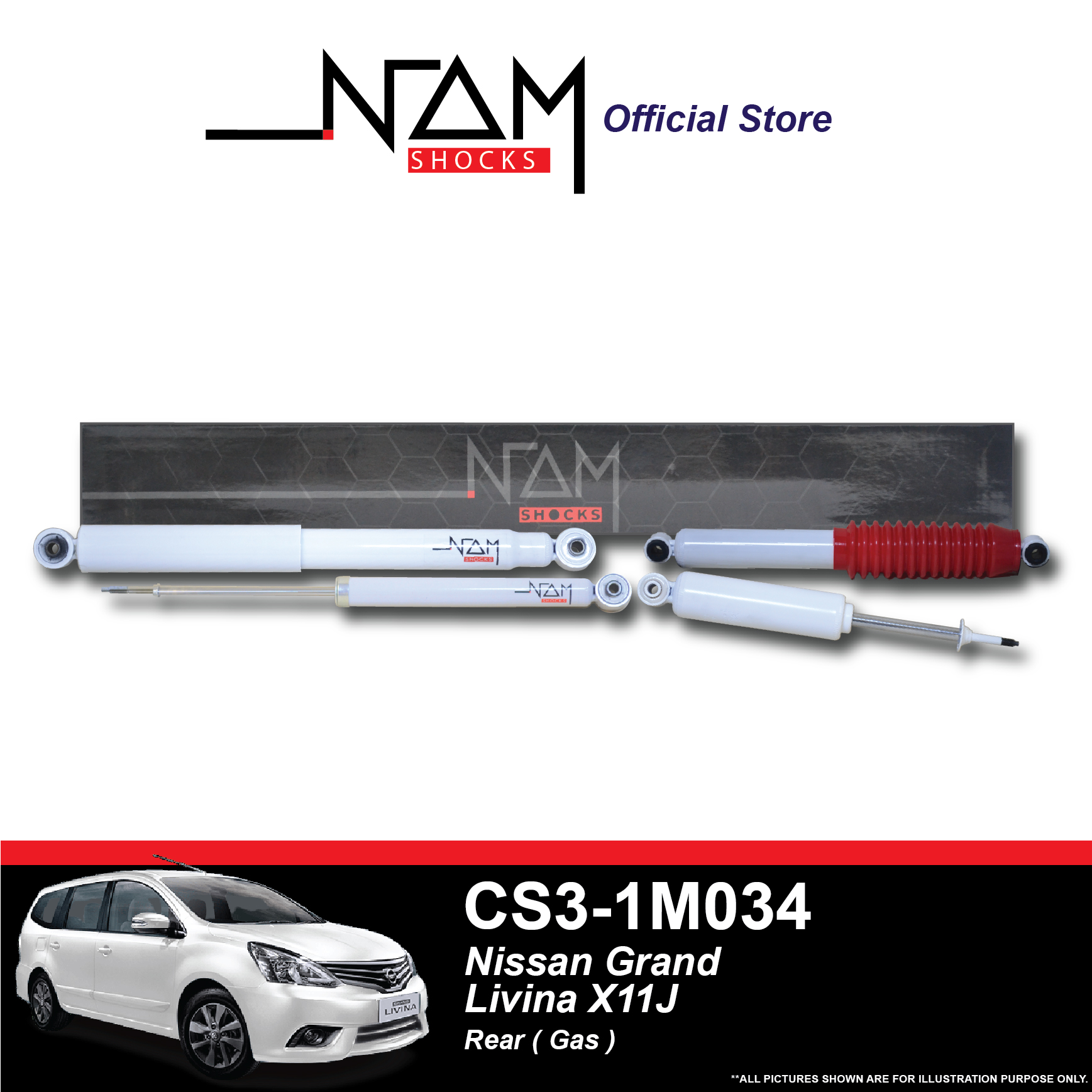 NAM CS3-1M034 Rear Shock Absorber (G.LIVINA X11J, LATIO, SYLPHY)