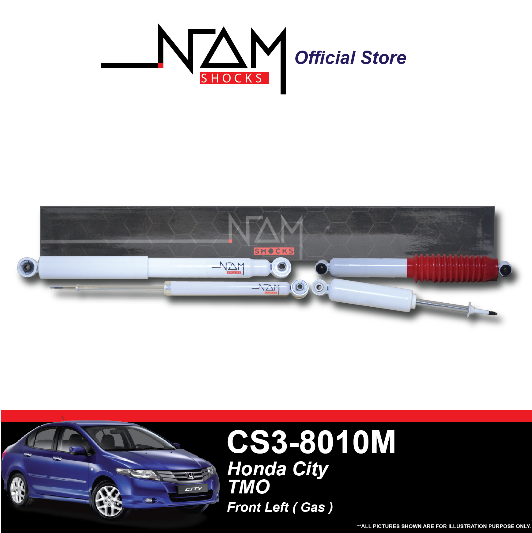 NAM CS3-8010M Front Left Shock Absorber (CITY TMO / JAZZ 2)