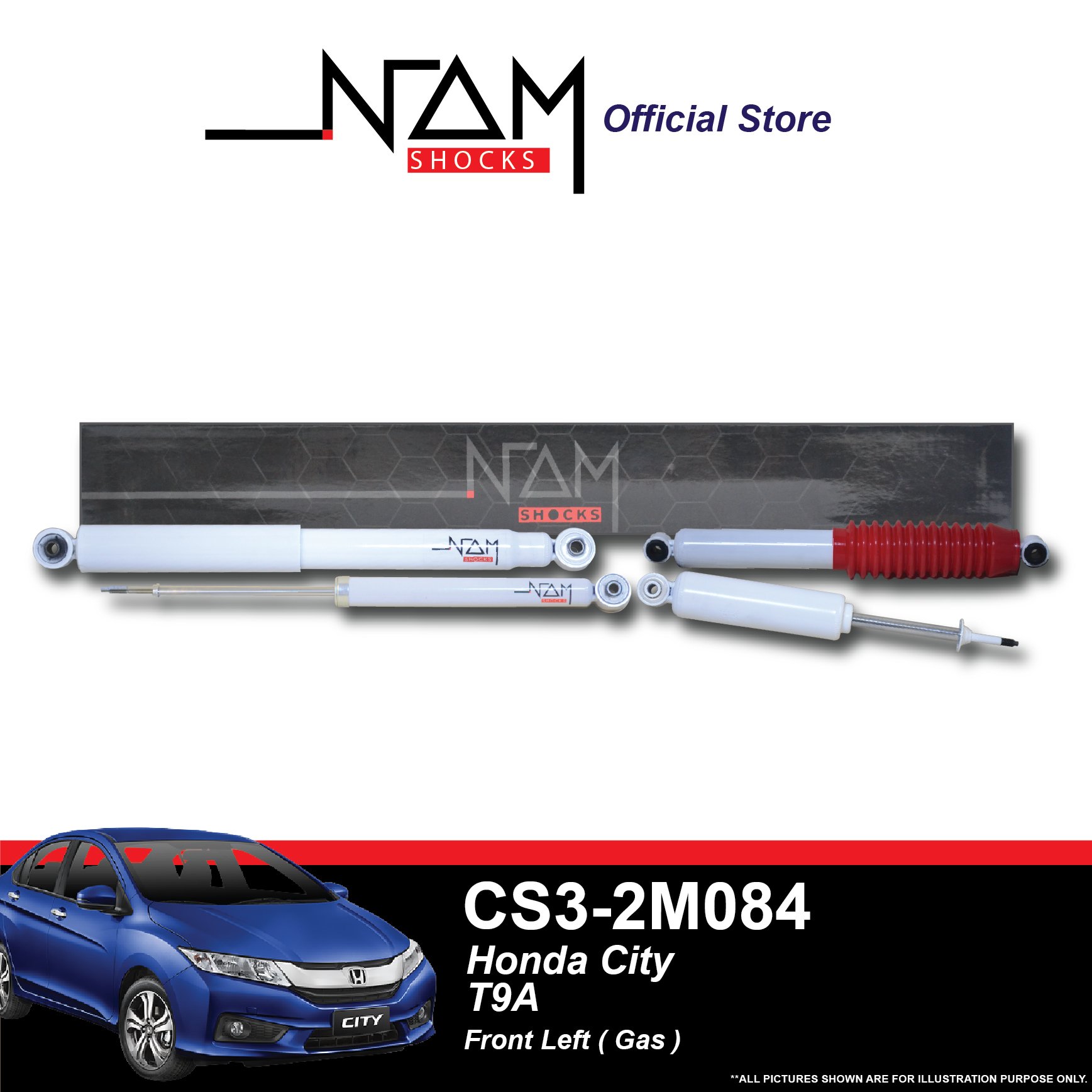 NAM CS3-2M084 Front Left Shock Absorber (CITY T9A 13`, JAZZ T5A)