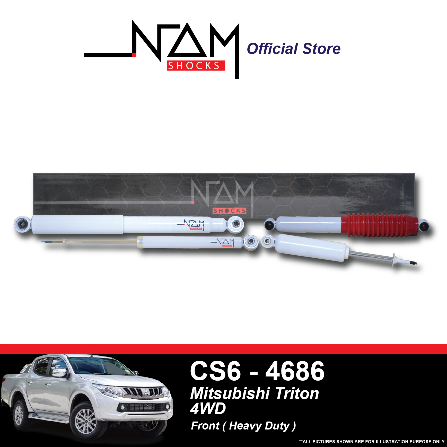 NAM CS6-4686A Front Shock Absorber (TRITON 4WD, PAJERO SPORT)