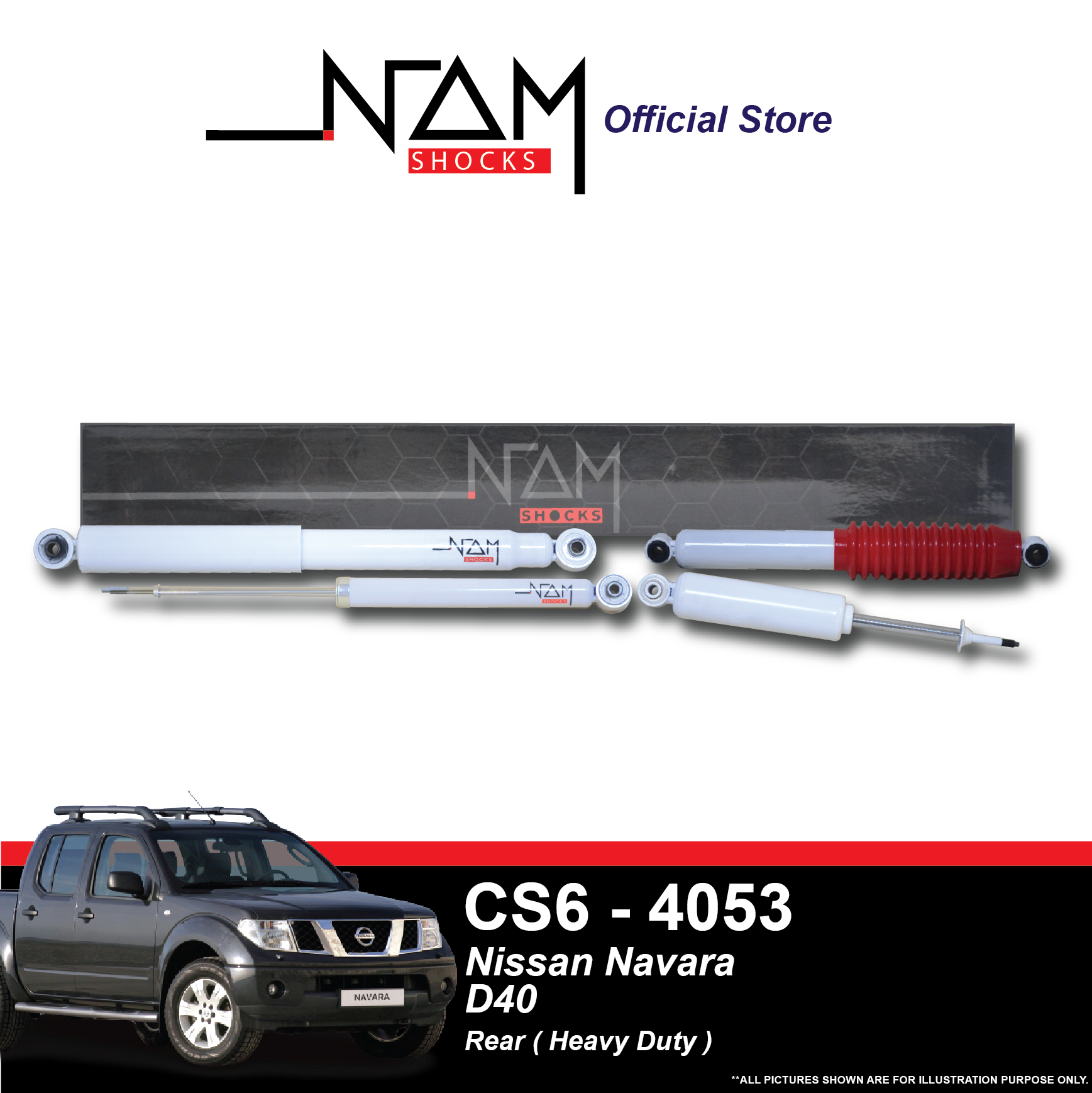 NAM CS6-4053 Rear Shock Absorber (NAVARA D40)