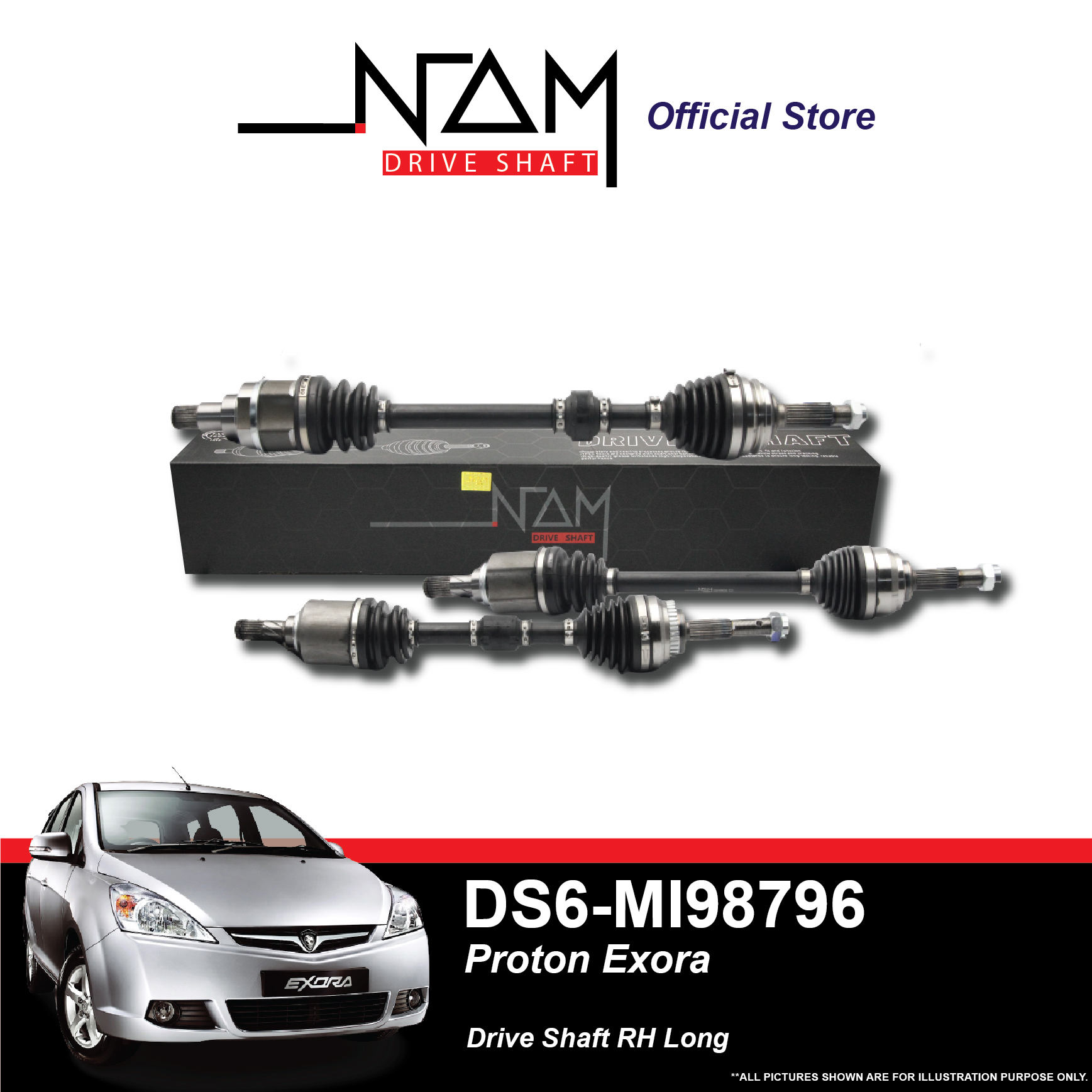 NAM MI98796 DRIVE SHAFT RH LONG (EXORA ABS)