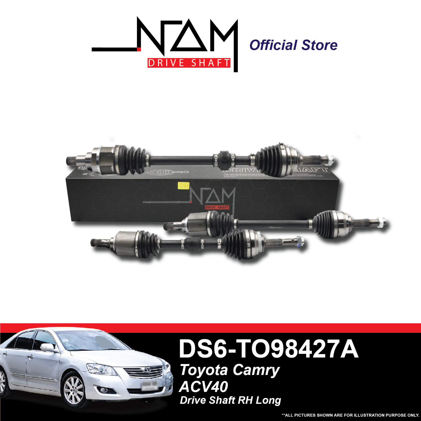 NAM TO98427A DRIVE SHAFT RH LONG (ACV40 2.0,2.4)